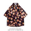 Camisa hawaiana de flores para hombre, estilo tailandés, de manga corta, estilo retro, holgada, para playa y vacaciones.