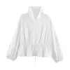 ZA vestuário feminino de comércio exterior transfronteiriço europeu e americano, popular no AliExpress, jaqueta simples com gola alta e cordão