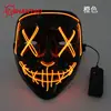 Máscara luminosa de Halloween cara en V vendetta máscara de horror led mascarada accesorios para animar máscara de mueca EL