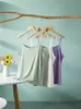 Camiseta Interior Fina de Tirantes con Cuello en V Roscado para Mujer, Color Liso, Verano, Manga Corta, Parte Inferior Simple para Vestir
