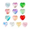 Cuentas de Corazón Esmaltadas con Gradiente de Color Cuentas con Agujero Recto Cuentas Sueltas Accesorios para Hacer Cadena de Teléfono Móvil Pulsera Collar Joyería