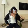 Chaqueta Unisex Estilo Harajuku Americano Creativa Moderna Forro con Estampado de Billetes de Papel Cierre de Cremallera Cárdigan Sudadera de Manga Larga