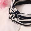 Diadema ancha a rayas con nudo diadema cruzada diadema para adulto retro simple pasador para lavar la cara femenino con nudo nuevo para la cabeza