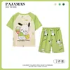 Pijamas de Verano de Algodón Imitación para Niños Pantalones de Manga Corta Niños y Niñas Ropa para Bebé con Aire Acondicionado Niños Grandes Traje Ropa para el Hogar para Padres e Hijos