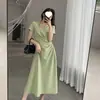 Vestido de Mujer 2026 Verano Nuevo Hueco Estilo Francés Elegante Diseño Adelgazante Cintura Ceñida Estilo Hepburn Vestido Largo Verano Nicho