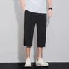 2025 Nova Chegada Meteor Striped Calças Masculinas de Seda Gelo Verão Fino Respirável Casual Stretch Calças Cropped Calças All-match para Homens