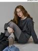 Suéter Pulóver Redondo de Borde Enrollado Estilo Francés para Mujer, Adecuado para Otoño e Invierno, Top Interior de Punto Suelto y Suave