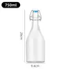 Botellas de Bebida de Vino de Fruta Transparentes Transfronterizas, Botellas Selladas para Enzimas, Botellas Domésticas de Aceite para Jugo de Leche, Botellas de Vidrio con Cierre a Presión