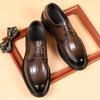 Capa Superior Piel de Vaca Otoño 2024 Nuevo Cuadros Estilo Británico Transpirable Vestido de Piel Genuina Zapatos de Cuero para Hombre para Negocios, Novio, Boda
