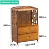 Simples estilo chinês armário lateral para chá rack de armazenamento de chão montagem multicamadas gaveta armário de água para chá armazenamento de conjunto de chá pequena mesa de chá armário lateral