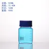 Frasco de Reagente GL80 Borossilicato Azul 1000mL Boca Larga Vidro com Escala Frasco para Experimento Químico Frasco de Amostragem