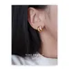 Pendientes de Plata de Ley S925 con Aguja, Concha Natural, Forma de C, Doble Línea, Pendientes a Cuadros de Sentido Avanzado, Diseño de Nicho, Pendientes de Lujo Ligero