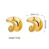 Aretes de Gota de Agua con Superficie Lisa Irregular Chapados en Oro de 18K, Aretes de Tuerca Simples Vintage, Accesorios para Orejas en Forma de C, Joyería de Comercio Transfronterizo Europeo y Americano