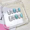 Pegatinas de Uñas Diamantadas Estilo Cat-Eye de Gama Alta, 10 Piezas, Piezas de Uñas Versátiles y Codificadas, Uñas Portátiles Hechas a Mano con Estilo Estéreo 3D