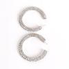 Brincos em formato de C com strass e liga de diamantes da série Super Flash Claw, brincos de diamantes completos para mulheres, brincos de noite exagerados europeus e americanos