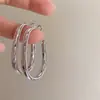Moda Europea y Americana Pendientes de Aro Grandes Estilo de Diseño Nicho para el Trabajo Cierres de Pendientes Forma Cuadrada Geométrica Simple Pendientes Estilo Coreano Joyería para Orejas