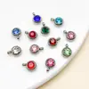 Colgante de Acero Inoxidable Redondo Color Acero de 6 mm con Agujero Vertical Doce Estrellas Color Doce Colores Recubrimiento al Vacío Electroplateado Accesorios para Joyería DIY