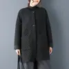 Foto Real 2025 Quebra-vento Preto Acolchoado Novo Tamanho Grande Popular Solto Comprimento Médio Jaqueta Acolchoada para Mulheres