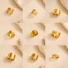 Anillo mínimo de pedido europeo y americano retro ancho plisado de acero de titanio oro de 18k personalizado de acero inoxidable en forma de corazón