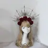 Bolsa de Materiais para Coroa Vintage Rococó DIY Show de Vestidos Adereços Exagerados Adereço de Cabeça Preto Bolsa de Acessórios Feita à Mão