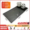 Bandeja de té de piedra negra sintética para uso doméstico, integrada con tetera, juego de oficina totalmente automático, bandeja de té de piedra integrada