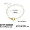 Estilo Lujo Ligero Collar Pulsera de Perlas de Agua Dulce Natural Acero Inoxidable Chapado en Oro Cierre OT Elegante Set de Joyería para Mujer