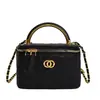 Bolso único con estampado de diamantes para mujer, nuevo modelo 2026, bolso tipo caja estilo Chanel, moderno bolso con cadena para hombro y cruzado