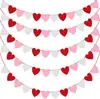 Guirnalda Banderín Corazón de Fieltro Día de San Valentín Corazón de Amor Bandera Cortina de Puerta Fiesta de Bodas Decoración en Forma de Corazón Cinta de Corazón de Amor