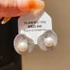 Pendientes Irregulares Redondos de Imitación de Perla con Circonita de Lujo Ligero Aguja de Plata Estilo Retro Francés Exquisitos Elegantes de Nicho con Temperamento