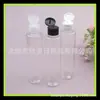 Botella transparente de 180 ml para destapar Botella de loción Botella pura de rocío Botella de cebo 180 ML Botella PET con tapa abatible de mariposa Botella de agua