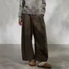 Pantalones de pana anchos retro para mujer 2026 Otoño/Invierno Nuevos de cintura alta, relajados, fluidos, holgados, rectos, casuales, largos