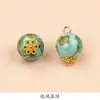 Novos Botões de Metal em Forma de Flor Estilo Chinês, Botões de Jade Pintura a Óleo, Botões de Placa Decorativa Vintage para Qipao e Hanfu, Miçangas, Acessórios DIY, Botões