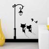 Gatito negro farola decoración habitación sala de estar dormitorio autoadhesivo removible pvc pegatina de pared generación transfronteriza AliExpress