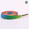 [06] Cadarços Coloridos 8mm Largos Planos Casuais Esportivos Coloridos Gradientes Estampados Cadarços Arco-Íris