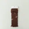 Meias Largas com Babados e Mangas para Outono e Inverno, Meias para Panturrilha com Design de Ponto Duplo, Meias de Tricô Quentes da Moda