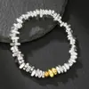 Pulsera de Moda Transfronteriza Europea y Americana de Piedra Negra para Mujer, Nueva Pulsera Retro con Colgante Irregular en Forma de Corazón, Regalo de Vacaciones para Mujer