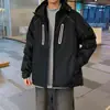 Jaqueta masculina Enbu, jaqueta impermeável e à prova de vento para caminhada e montanhismo ao ar livre, com capuz, corte solto, jaqueta estilosa