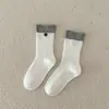 Calcetines para niños, calcetines para bebés de niño y niña, bloques de color, calcetines de media caña para todas las estaciones, estilo nuevo, algodón peinado, calcetines apilados de doble costura