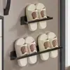 Prateleira de Absorção Magnética Atrás da Porta de Entrada, Prateleira sem Furos para Hall de Entrada, Organizador de Guarda-chuvas, Prateleira para Pendurar Bolsas e Chaves