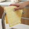 Brocado de poliéster de microfibra a cuadros toalla tejida por urdimbre cocina coche limpieza del hogar paño de limpieza absorbente toalla de limpieza estropajo