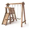 Estructura de madera para trepar para niños al aire libre, Equipo de entrenamiento sensorial para jardín de infantes, Tobogán combinado, Equipo de expansión, Equipo de entrenamiento físico