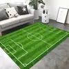 Tapete de grama artificial verde de veludo de cristal para sala de estar, quarto, área de brincar infantil, cobertura total para decoração de fãs de futebol