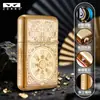 Zorro Terceira Geração Original Cobre Esculpido Montanha Fantasma Flor Colecionável Concha de Cobre Querosene Roda de Moagem À Prova de Vento Isqueiro Dropshipping