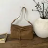 Bolsa de ombro vintage de grande capacidade, bolsa tote fosca casual e estilosa, moderna e versátil, bolsa de axila simples e de alta qualidade para o dia a dia.
