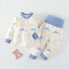 Conjunto Grueso de Otoño e Invierno para Niños, Ropa Cálida para el Hogar para Niños, Ropa Interior Térmica Sin Costuras Acolchada de Cintura Alta Protectora del Vientre para Niñas