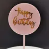 Cartão de feliz aniversário cartão de bolo de aniversário plug-in de acrílico para bolo bandeira vermelha da rede ornamentos de decoração de bolo