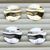 Aretes Geométricos Plisados Estilo Retro Cool Europeo y Americano Redondos Electrochapados en Oro Real Aretes Populares de Amazon Joyería para el Oído para Mujeres