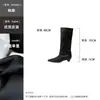 Calça pantalona plissada bico fino estilo europeu e americano para mulheres, nova coleção outono/inverno 2026, salto grosso, modelagem que afina, botas longas estilosas