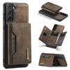 M2 para Samsung S21 FE Funda Magnética Plegable Triple para Tarjetas S21 FE Funda de Cuero Dividido 2 en 1