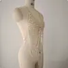 ZIZ Shengwang Cadena de cuerpo sexy de metal perlado transfronteriza europea y americana nueva, cadena para el cuello moderna multicapa calada